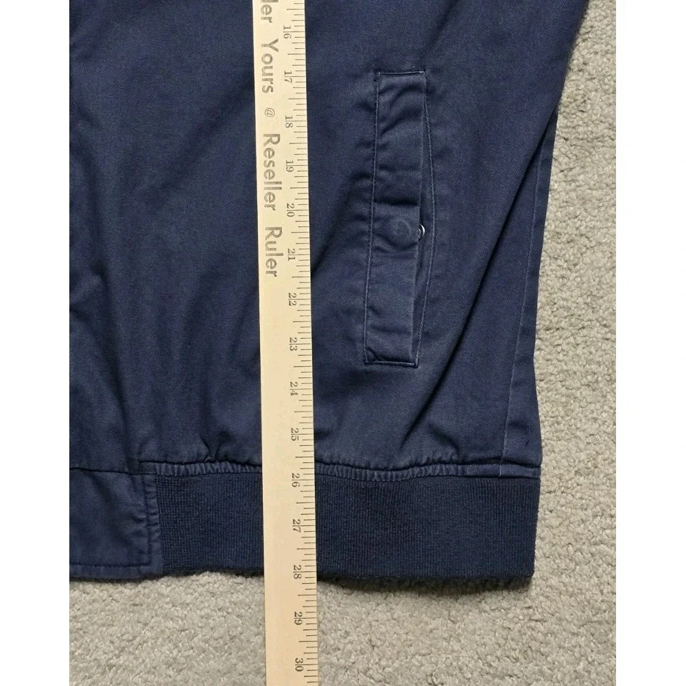 Bleecker & Broad Navy Canvas Bomber Jacket Mens XL Full Zip‎ Military